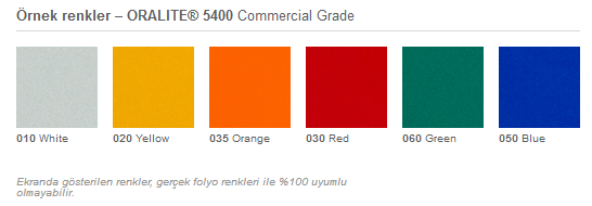 5400 Renk Kartelası